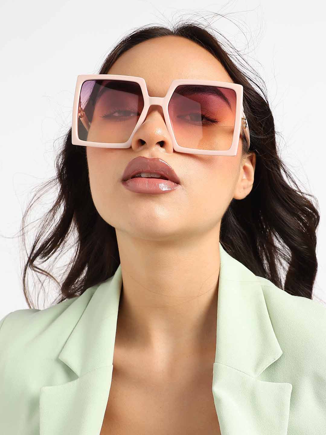 Pink Rectangular Sunglass