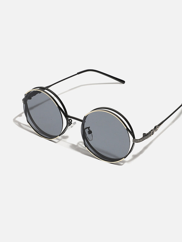 HAUTE SAUCE BLACK ROUND SUNGLASSES