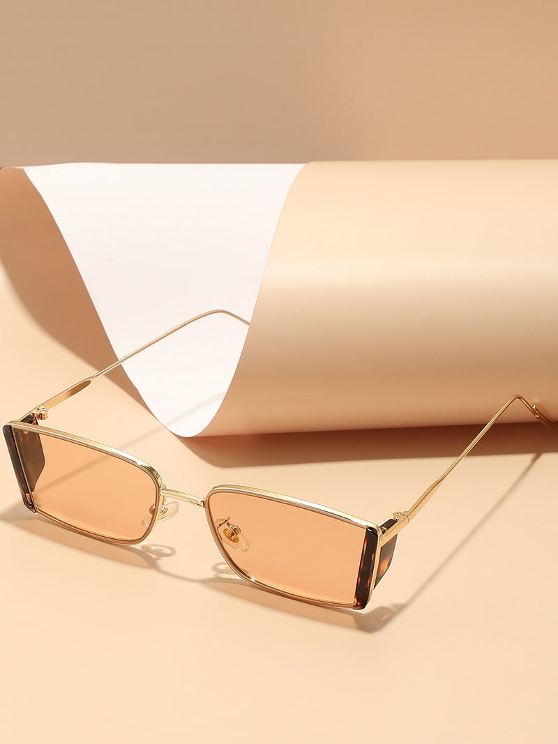 Brown & Gold Frame Retro Sunglass