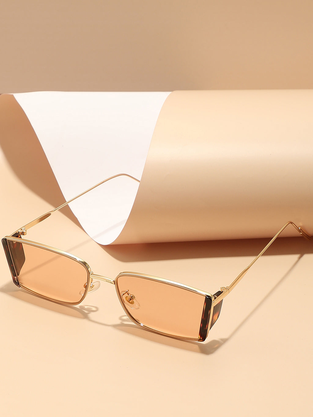 Brown & Gold Frame Retro Sunglass