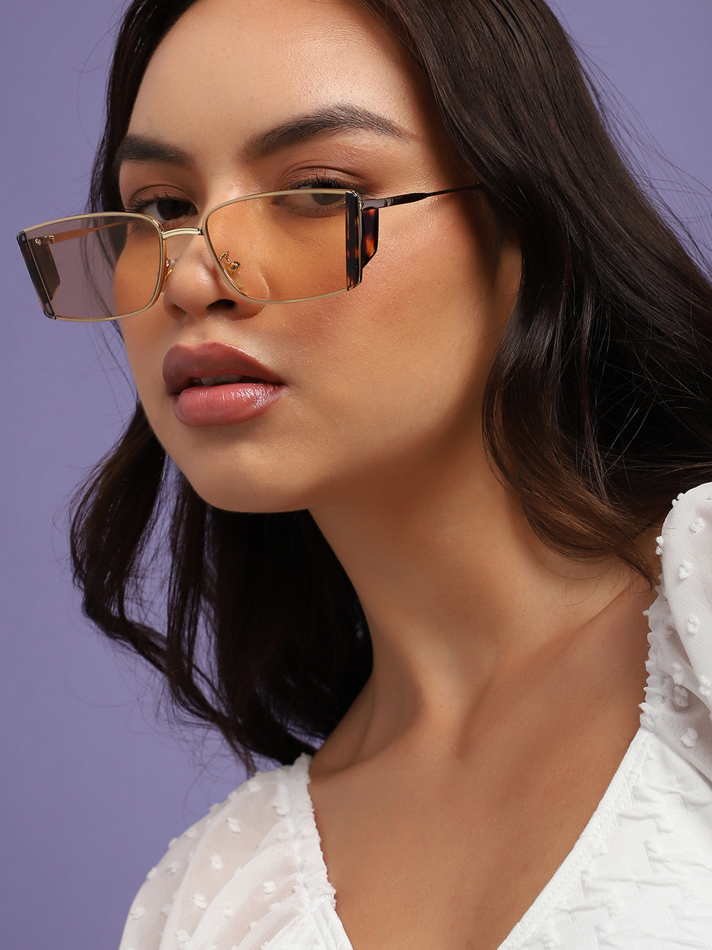 Brown & Gold Frame Retro Sunglass