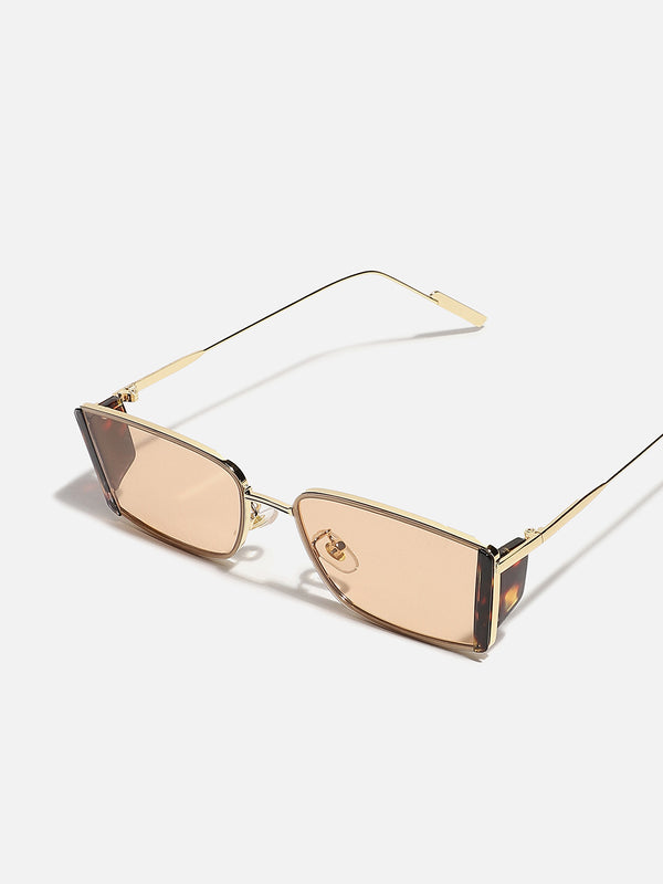 BROWN & GOLD FRAME RETRO SUNGLASS