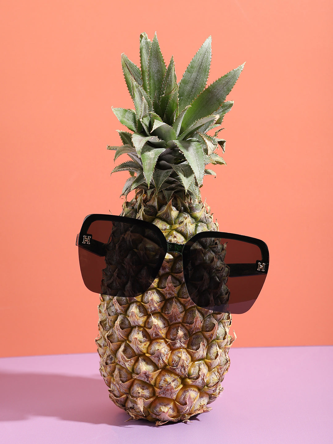 Tinted Lens Black & Green Frame Oversized Sunglass