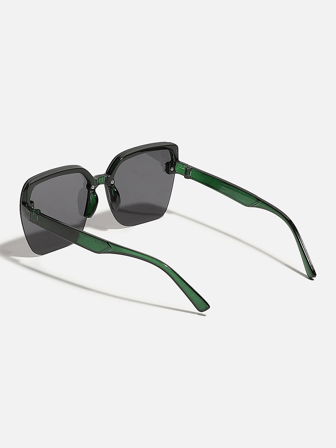 Tinted Lens Black & Green Frame Oversized Sunglass