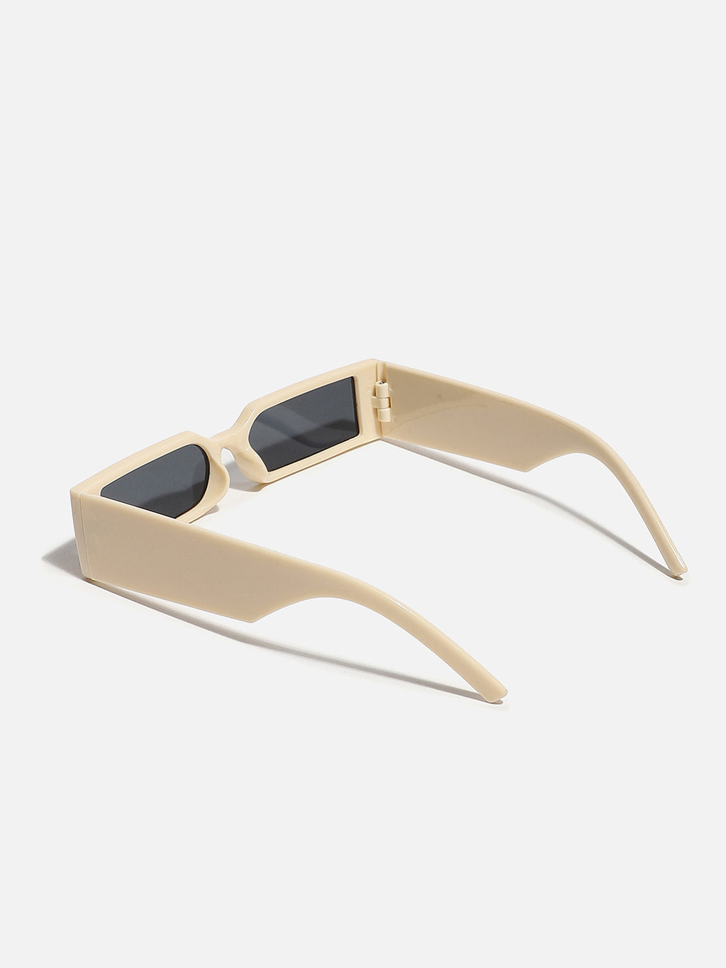 Beige Rectangular Sunglass