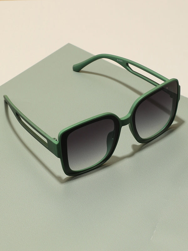 Tinted Lens Black & Green Frame Oversized Sunglass