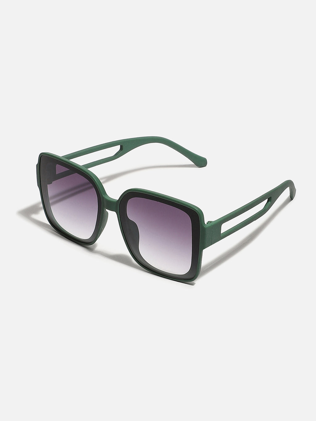 Tinted Lens Black & Green Frame Oversized Sunglass