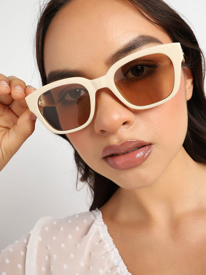 Beige Wayfarer Sunglass