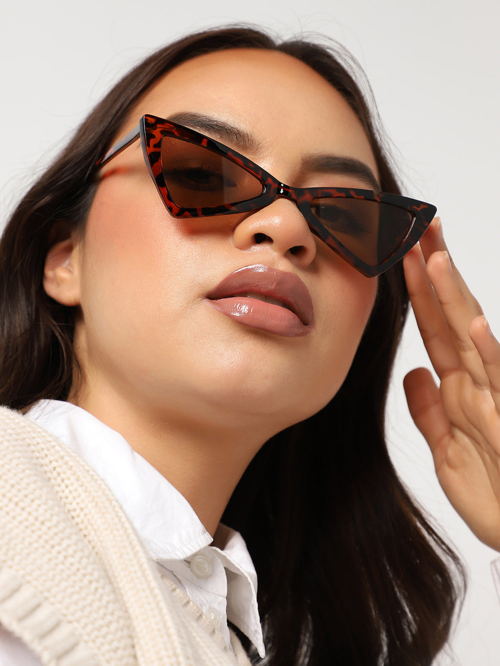 Animal Print Brown Tinted Lens Cat Eye Sunglass