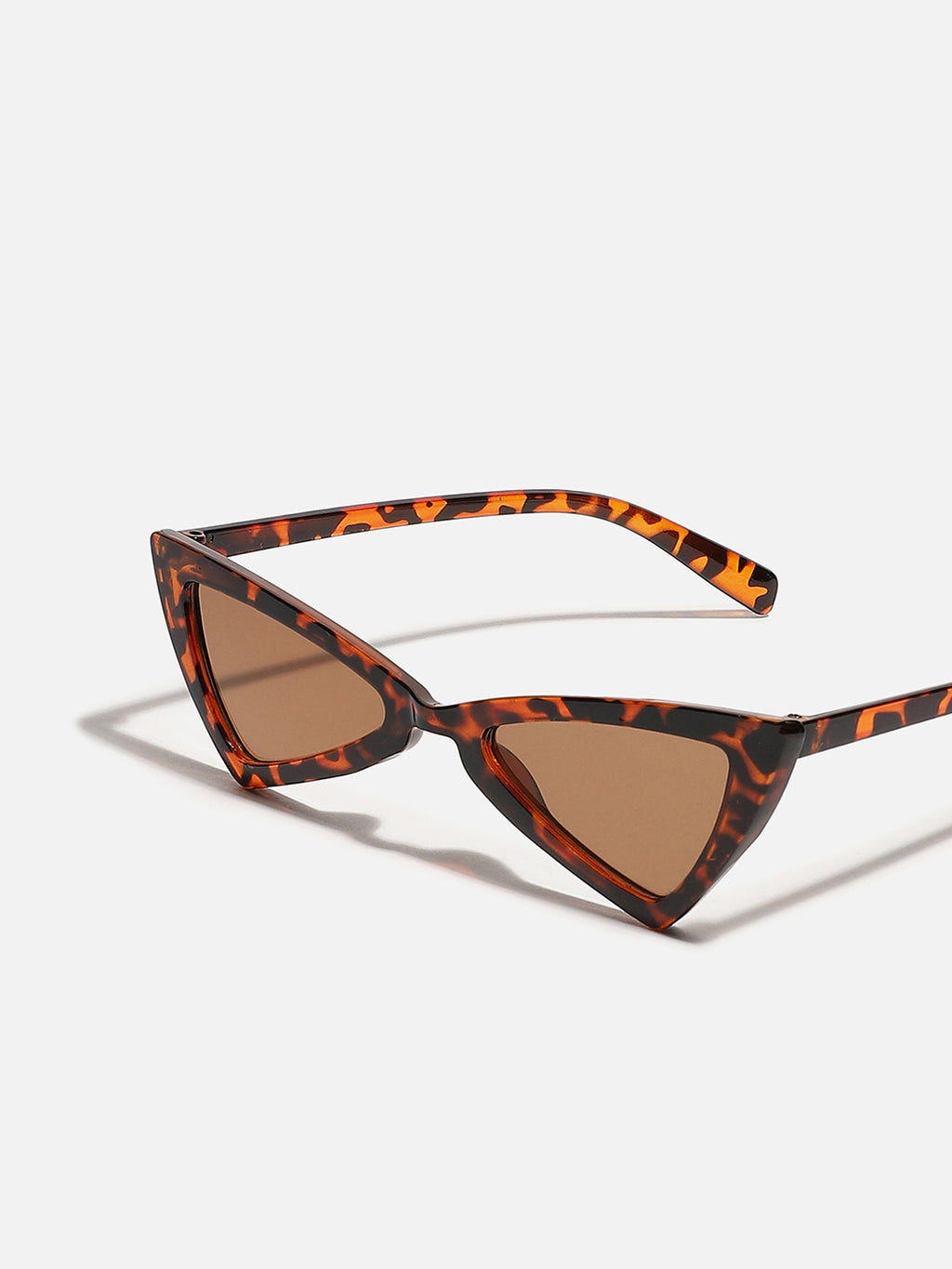 ANIMAL PRINT BROWN TINTED LENS CAT EYE SUNGLASS