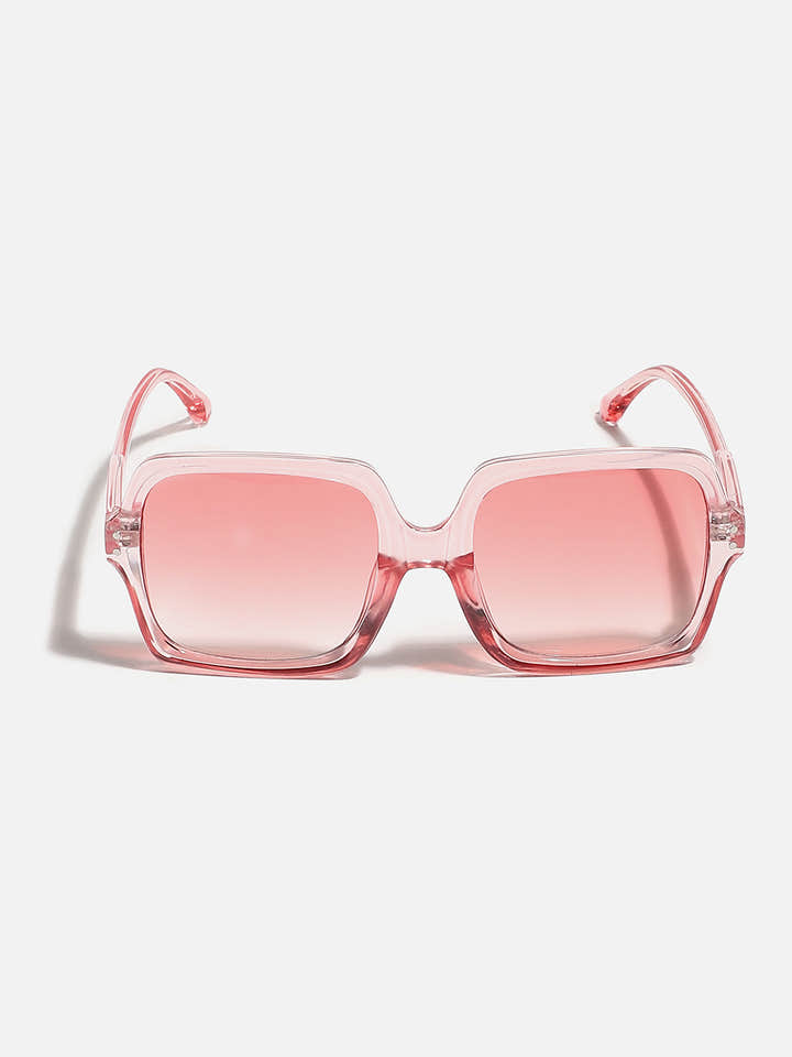 Tinted Lens Pink Frame Oversized Sunglass