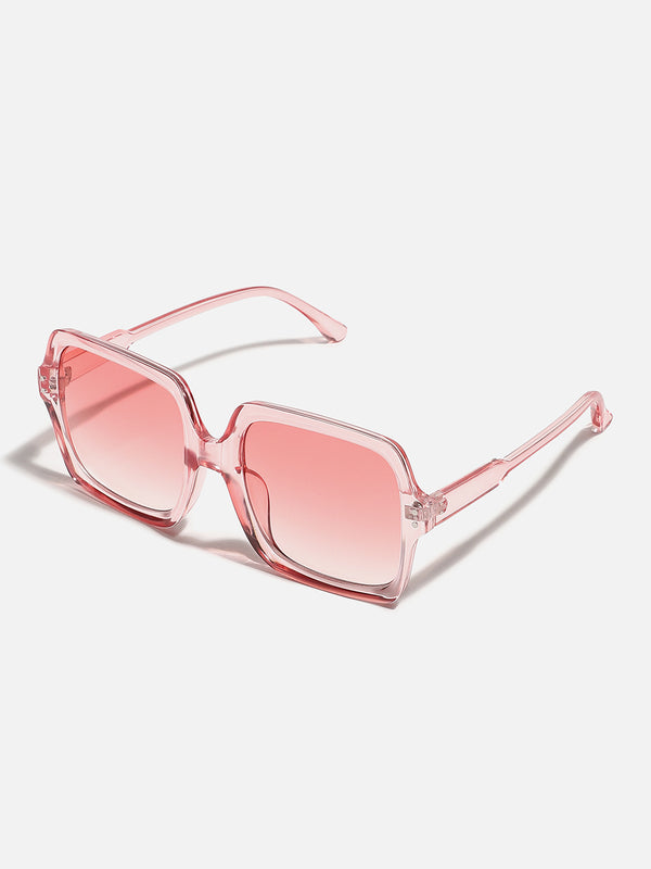 Tinted Lens Pink Frame Oversized Sunglass