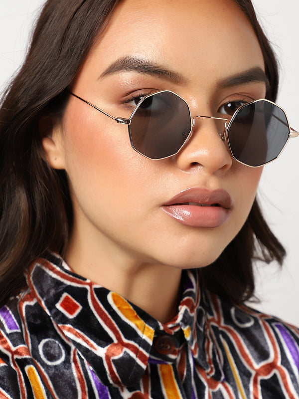 Gold Round Sunglass
