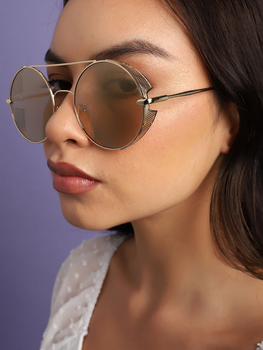 Gold Round Sunglass