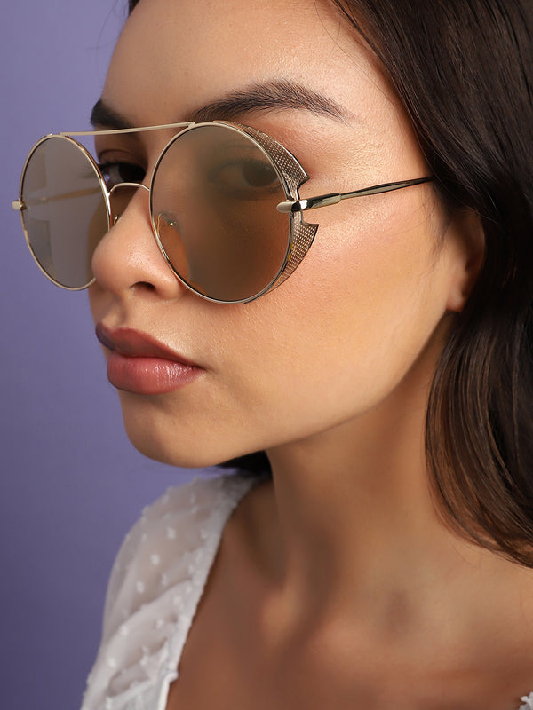 Gold Round Sunglass