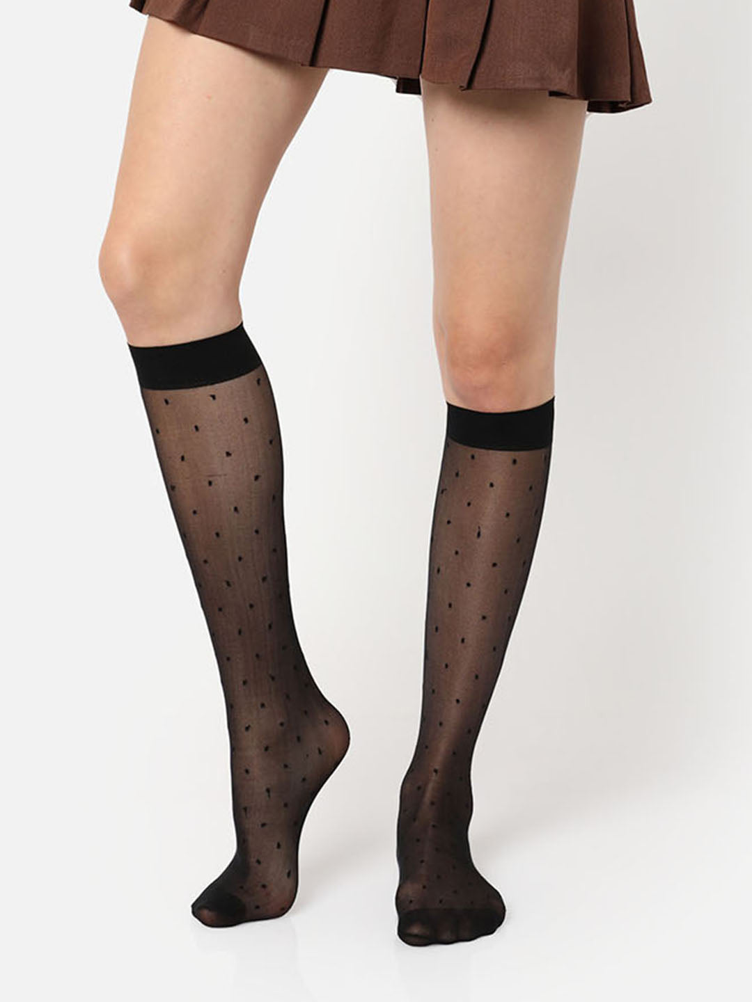 Black Knee High Stockings