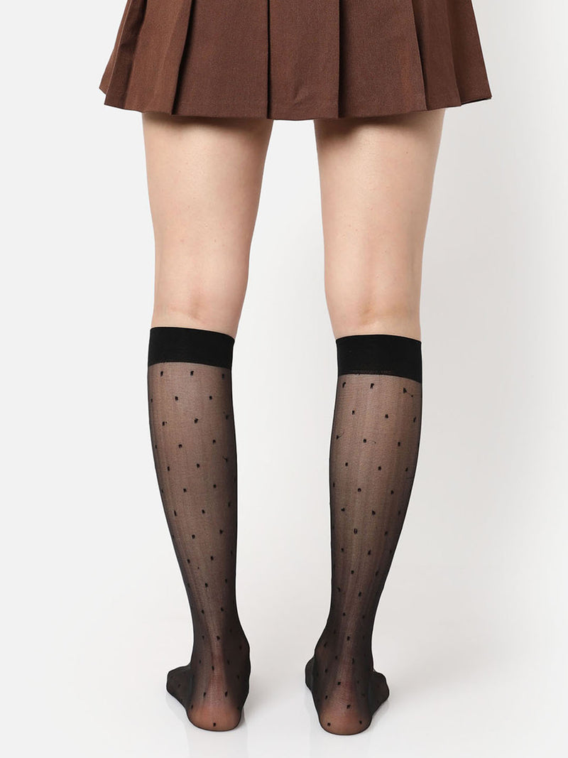 Black Knee High Stockings