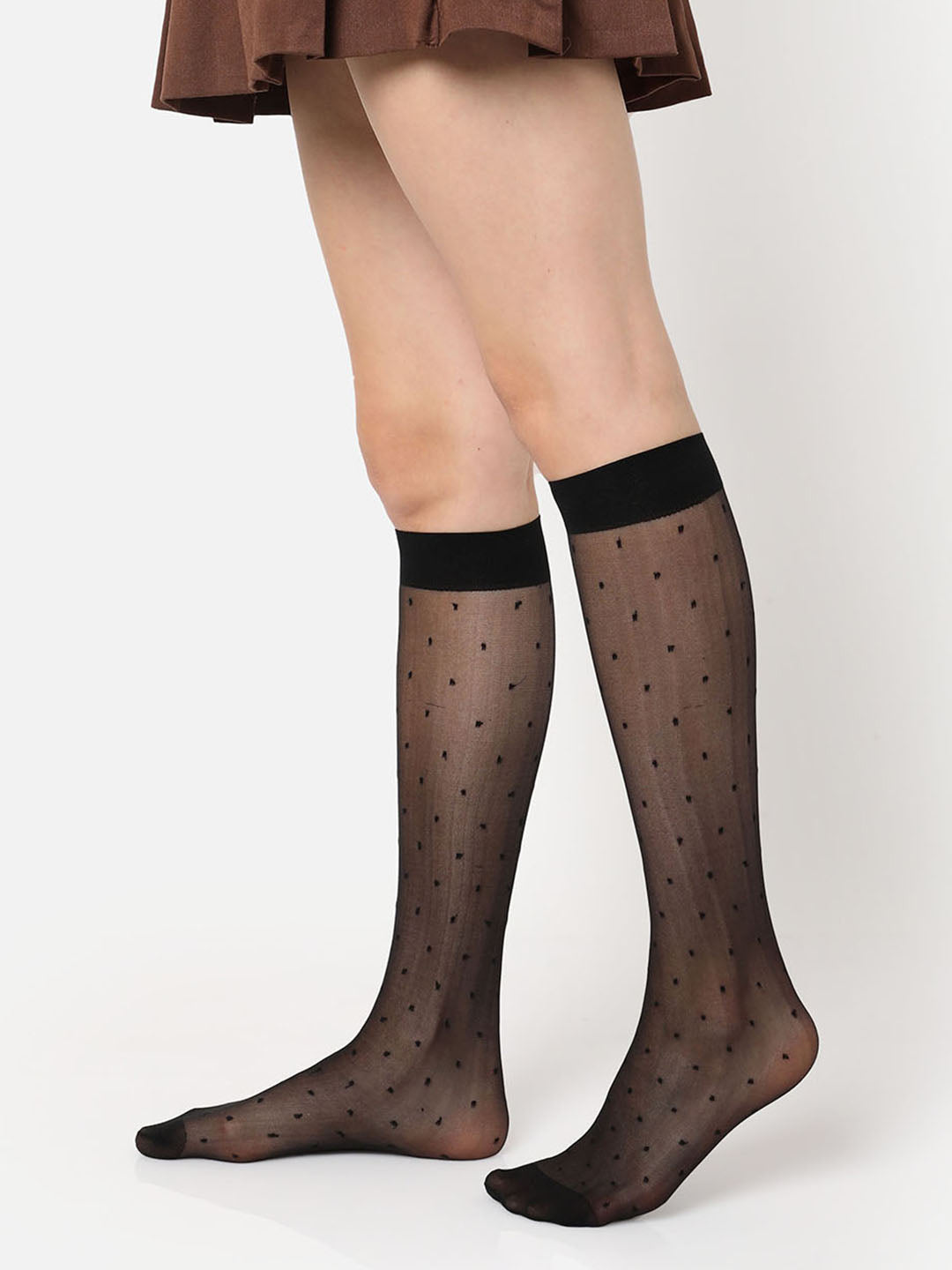 Black Knee High Stockings