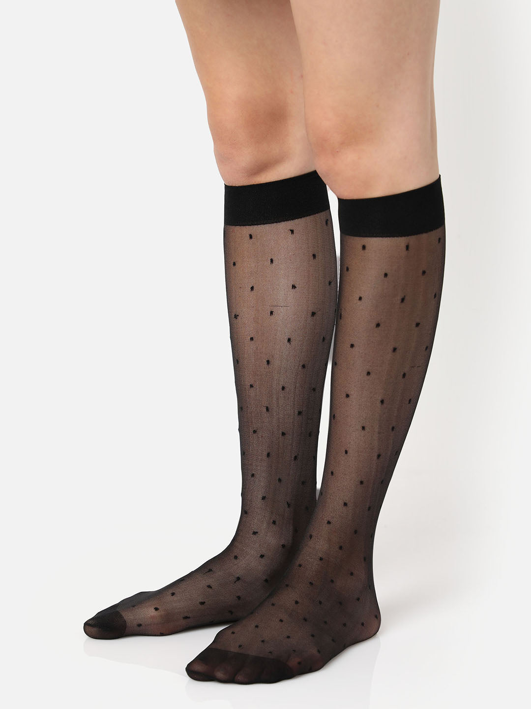 Black Knee High Stockings