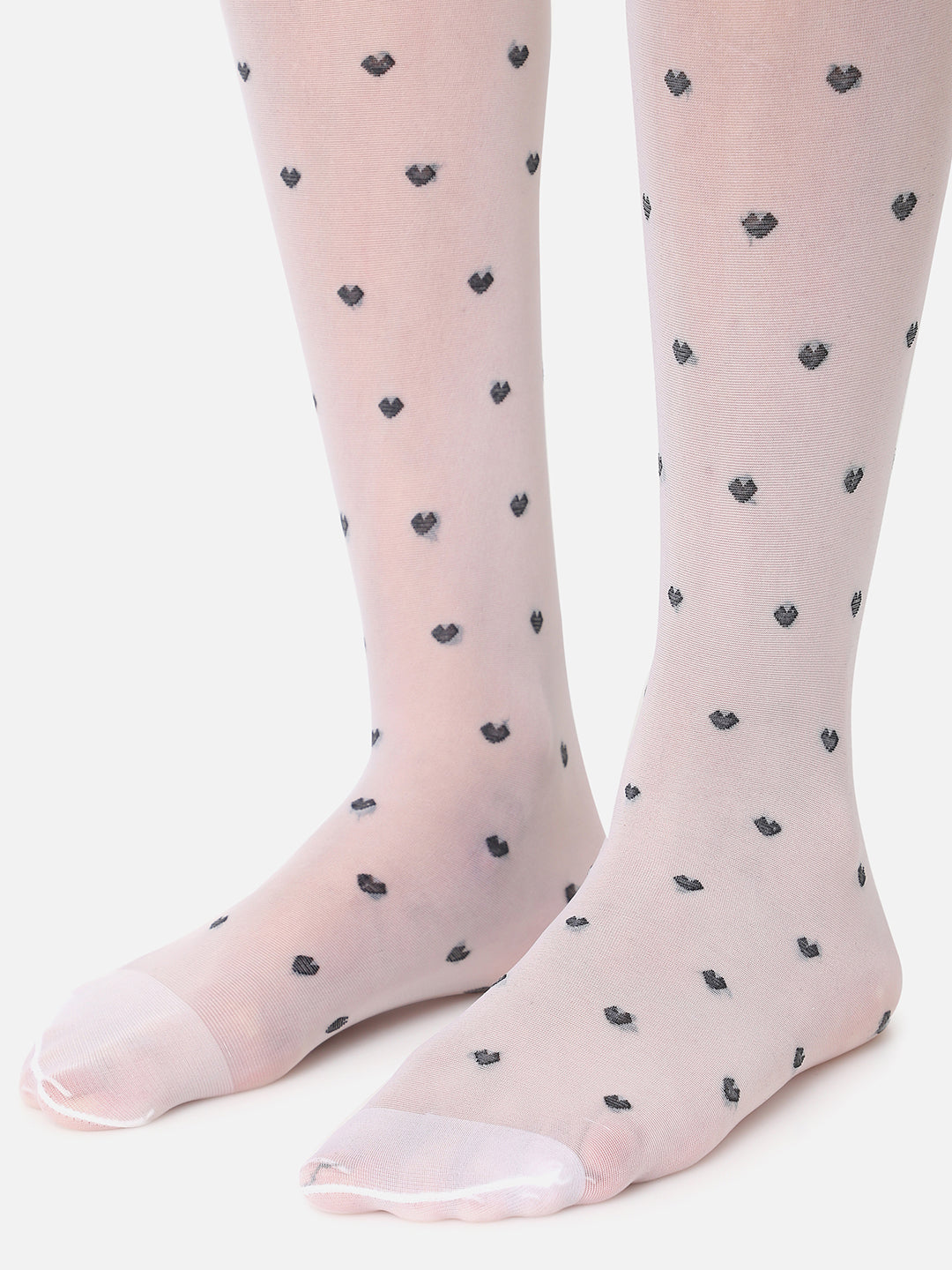White Knee High Stockings With Bow