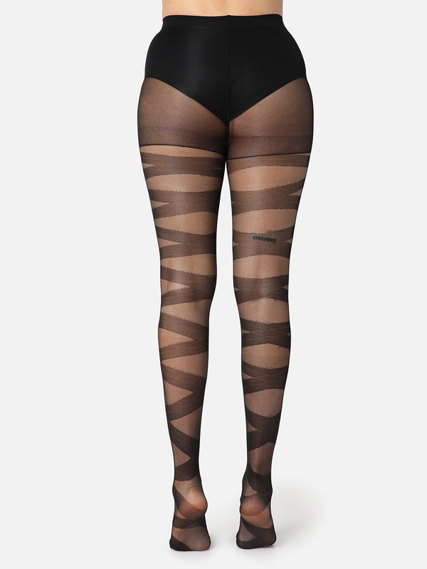 Black Striped Stockings