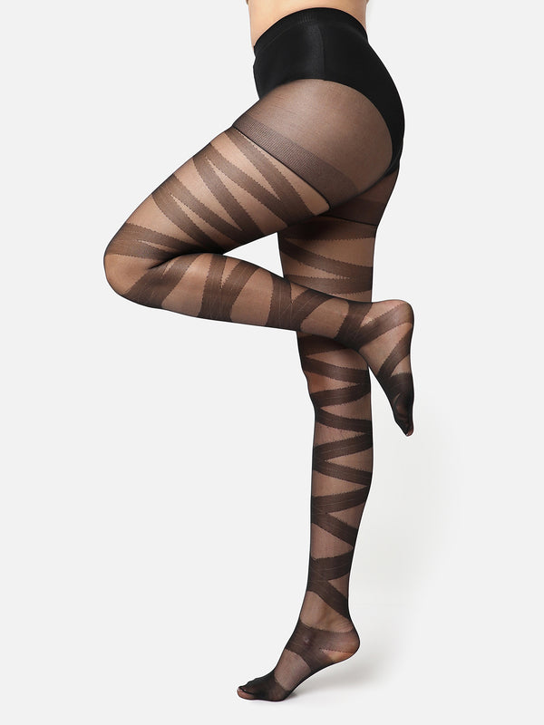 Black Striped Stockings