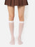 White Solid Knee High Stockings