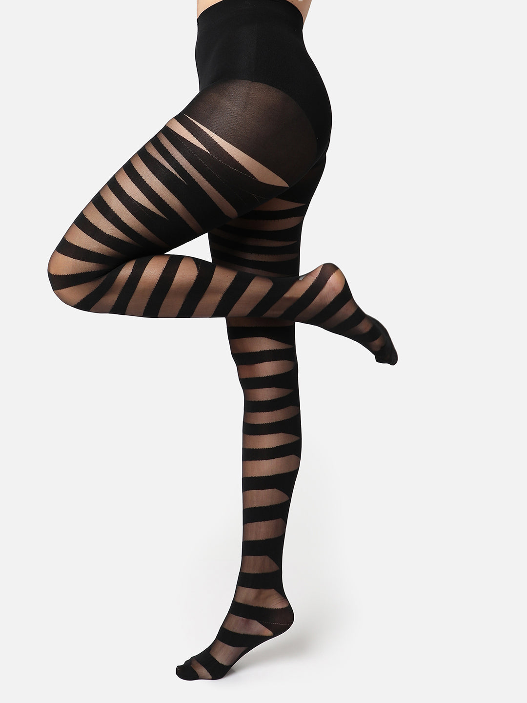 Black Striped Stockings