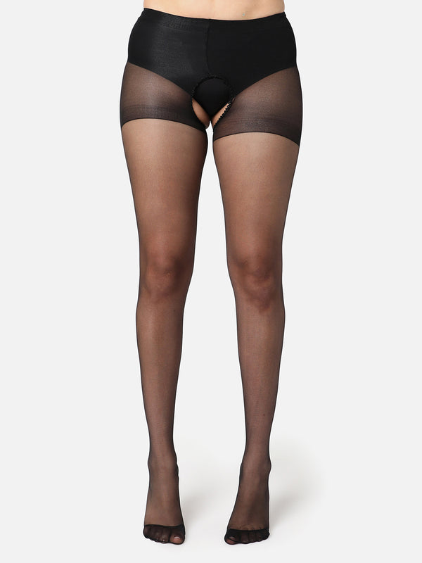 Black Solid Sheer Stockings