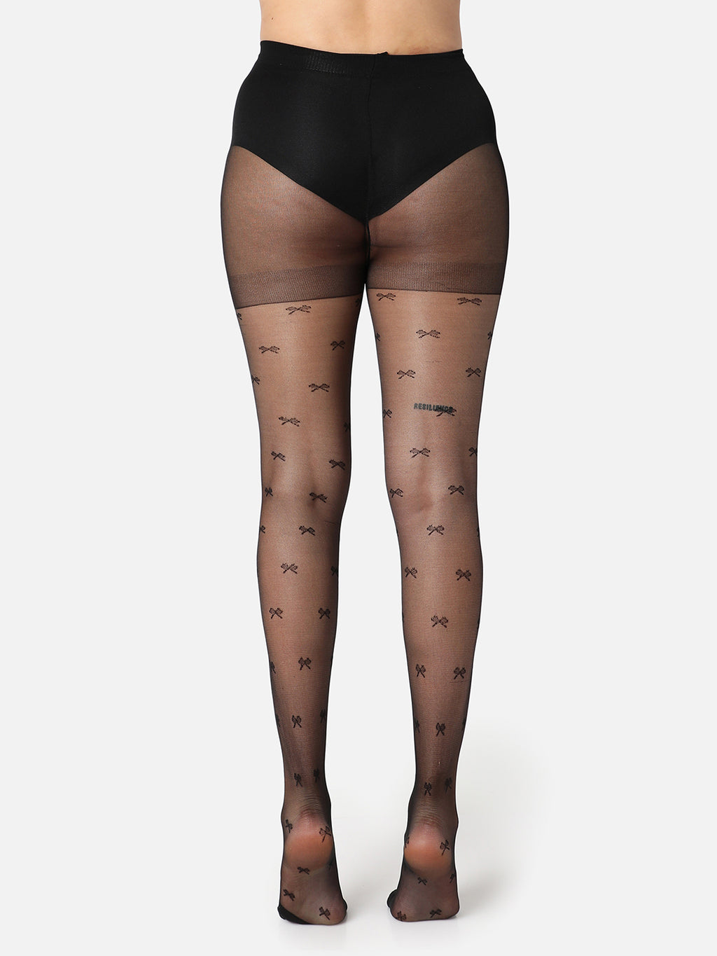 Black Printed Sheer Stockings