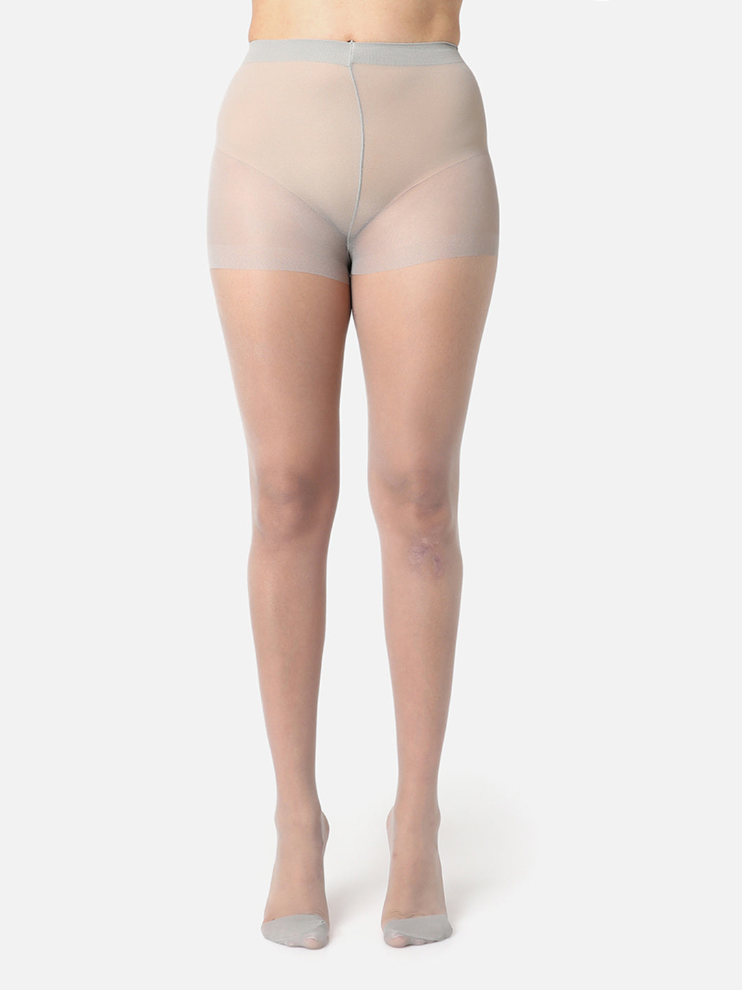 Grey Solid Sheer Stockings