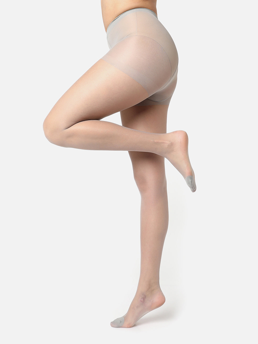 Grey Solid Sheer Stockings