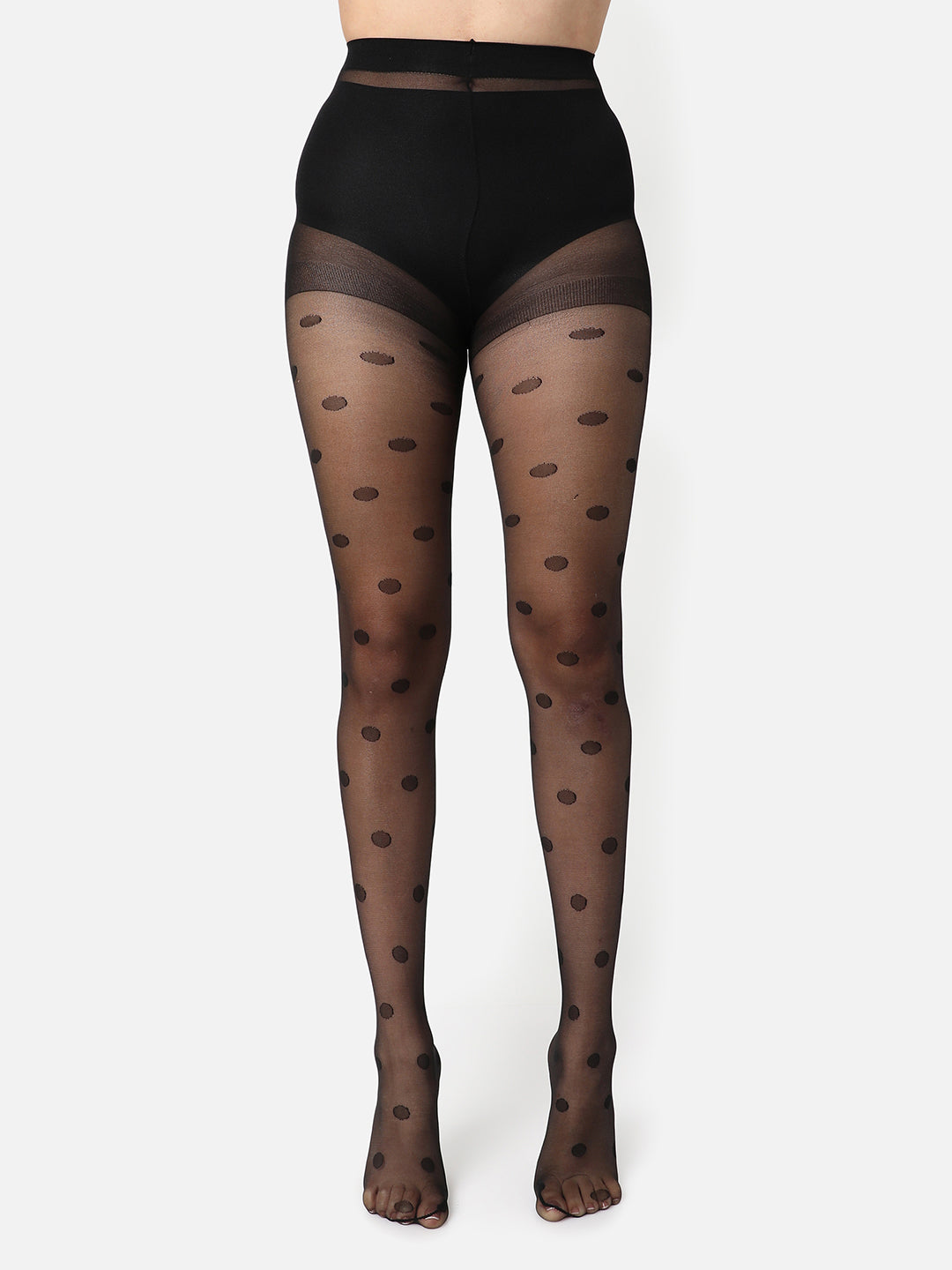 Black Printed Sheer Stockings