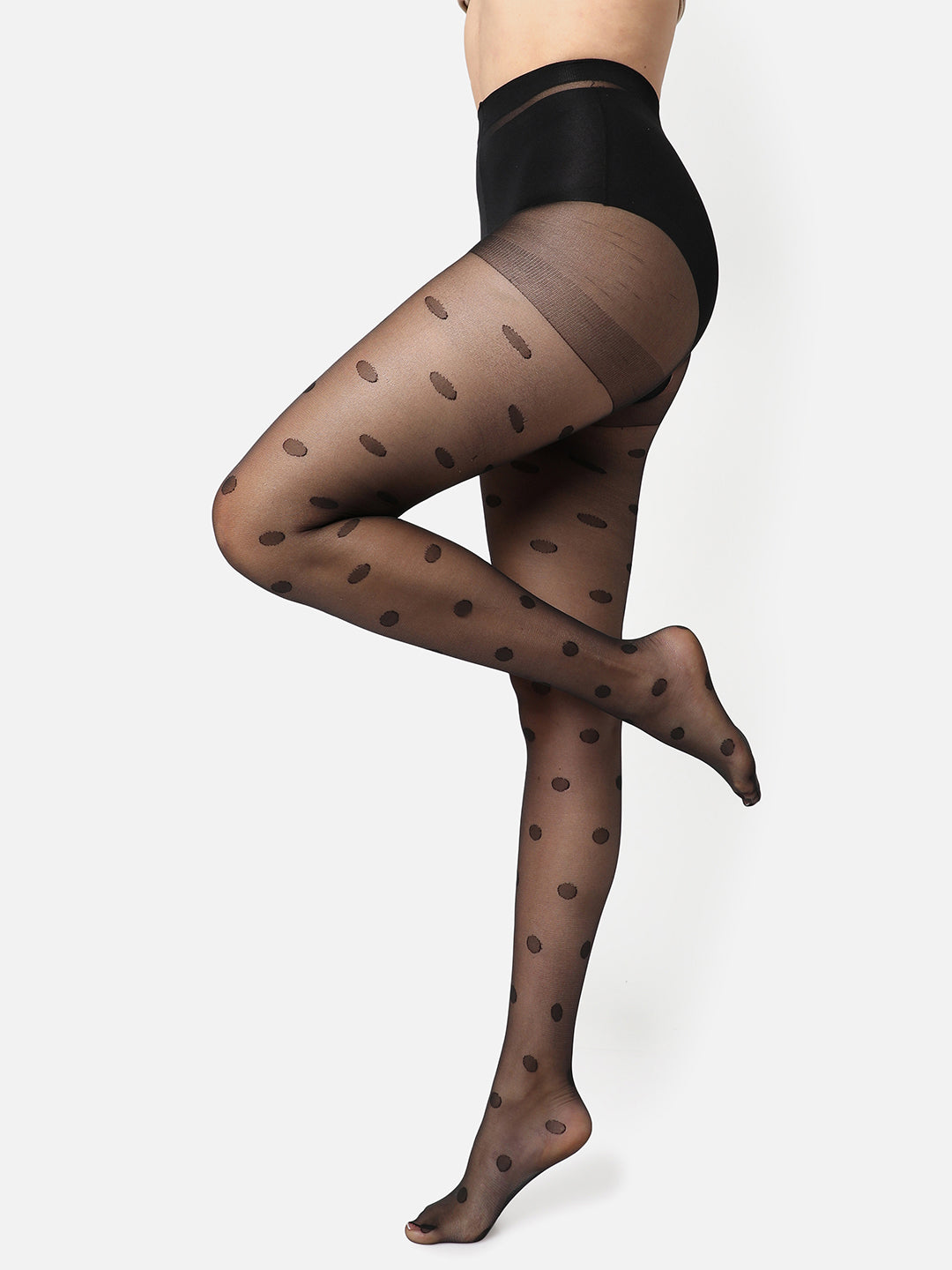 Black Printed Sheer Stockings