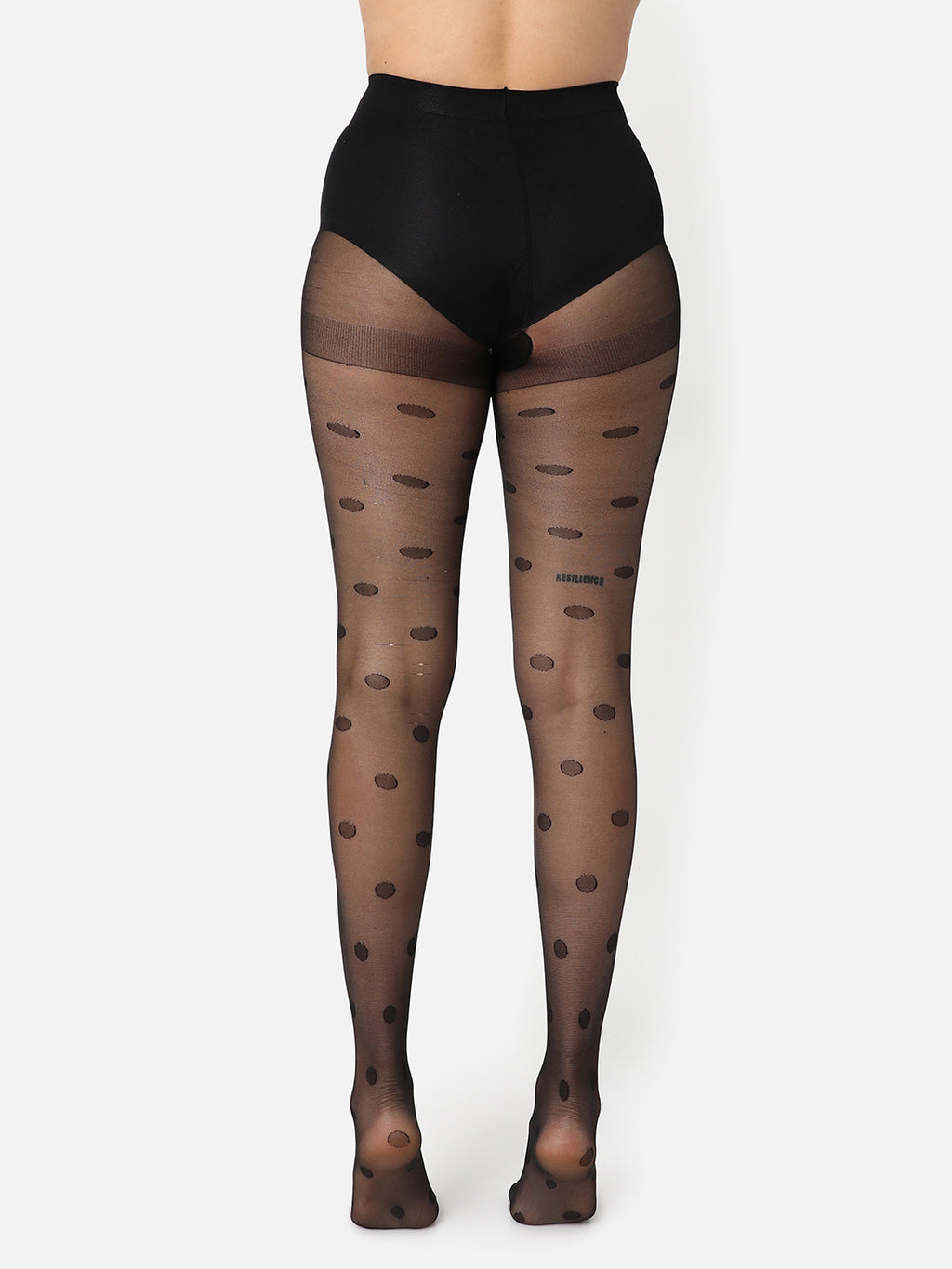 Black Printed Sheer Stockings