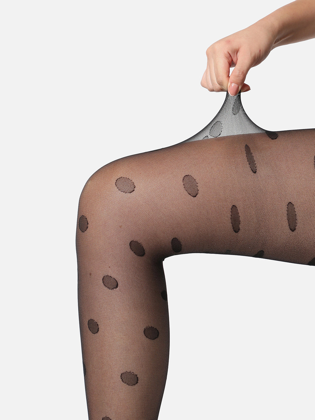 Black Printed Sheer Stockings