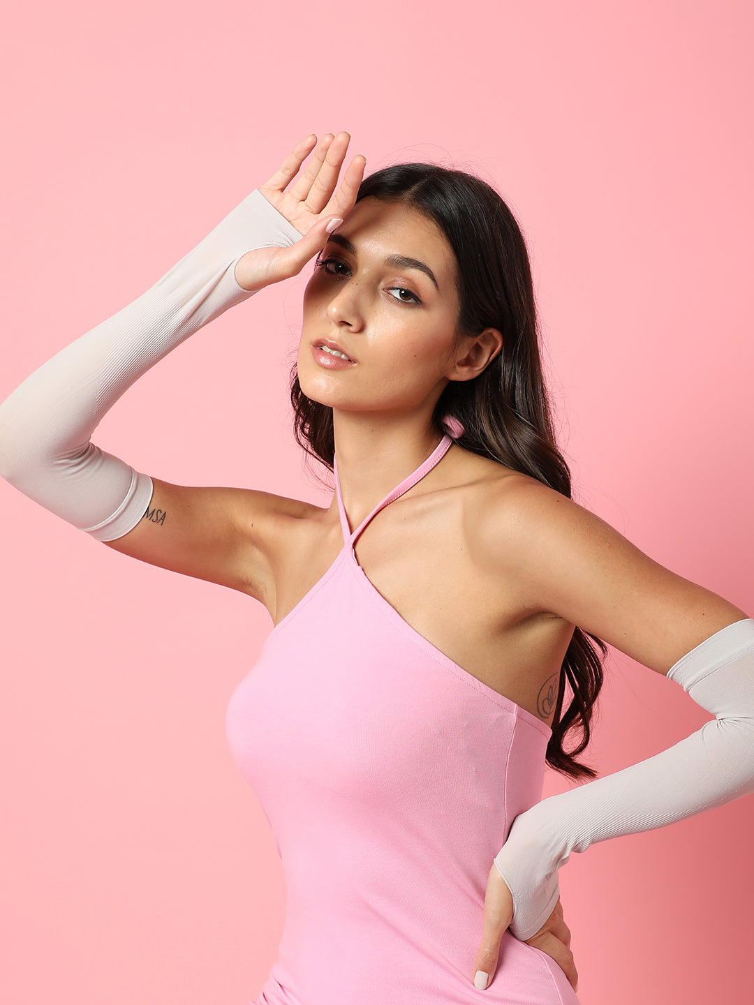 Neutral Solid Detachable Arm Sleeves