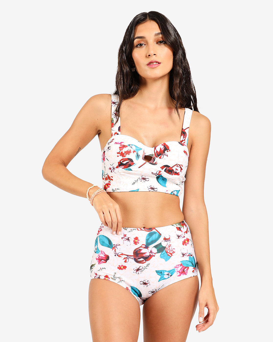 Floral Print 2 Piece Swim Suit