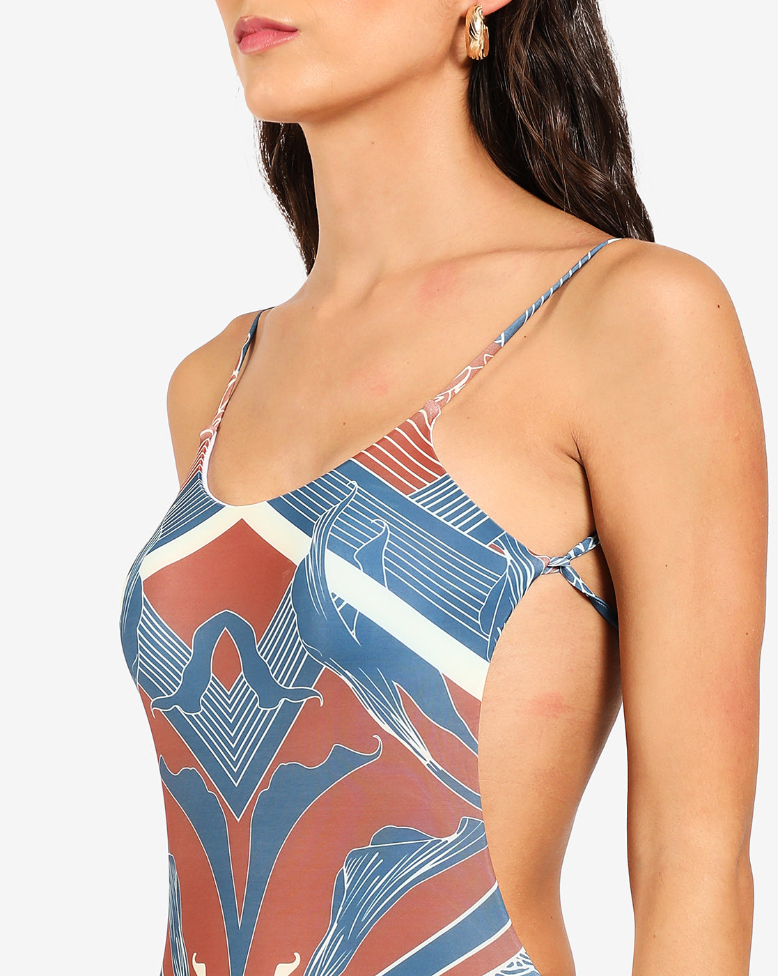 Printed Shoulder Strap One-Piece Swimsuit