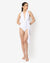 Women White solid Multi wear Plunge Body Swimsuit