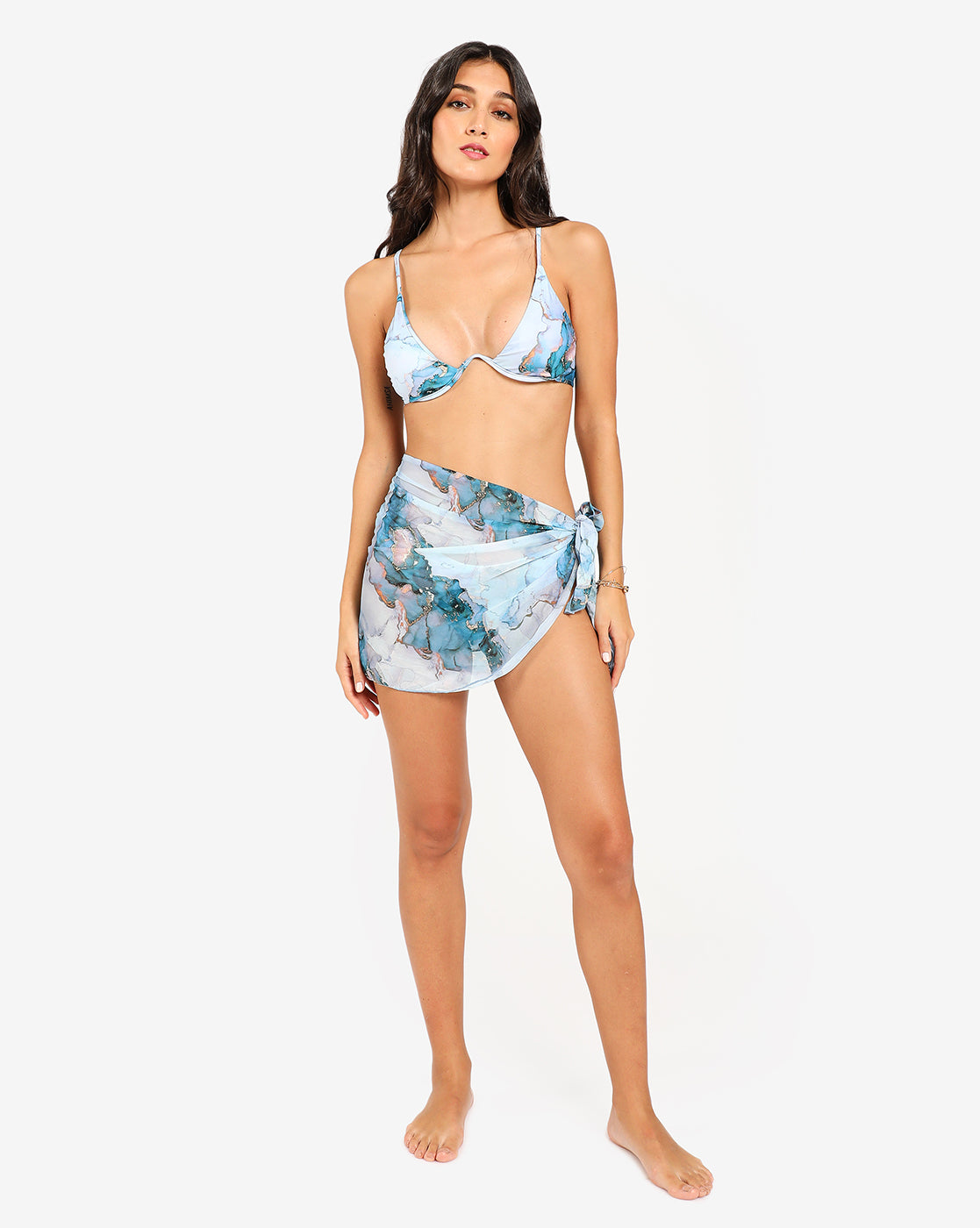 Ombre Blue 3 Piece Bikini Set