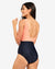 Women double colour one piece swimsuit