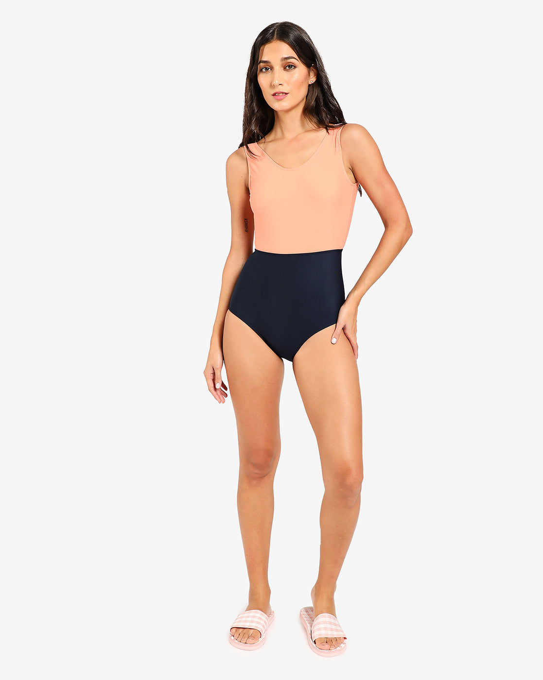 Double Colour One Piece Swimsuit