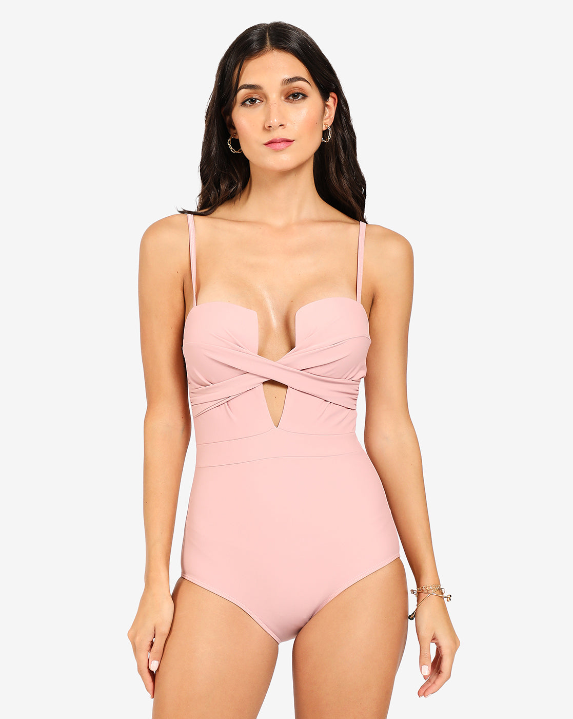 Pink Shoulder Strap Swimsuit
