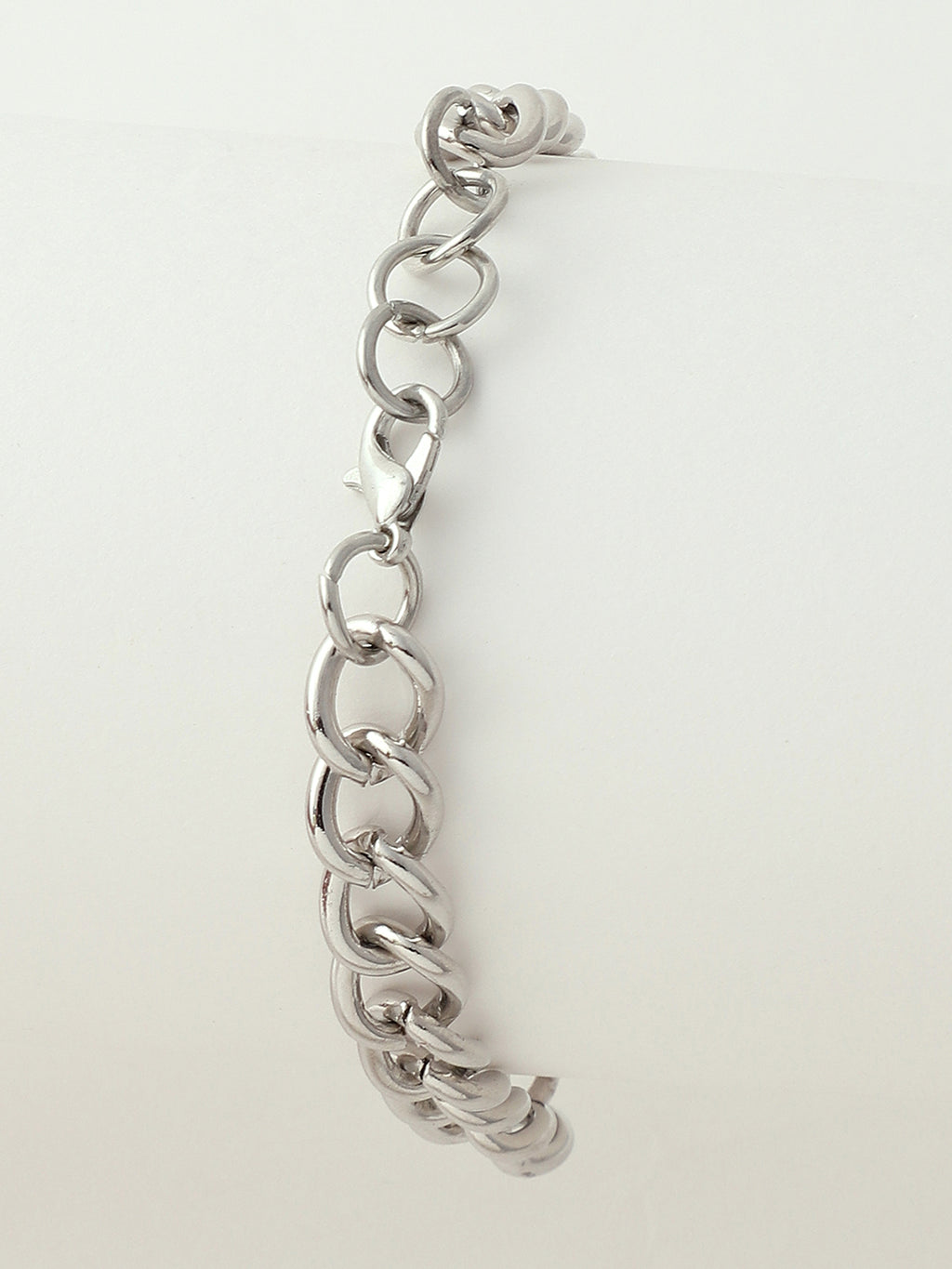 WHITE EMBELLISHED ANALOG ROUND DIAL WITH SILVER EMBELLISHED METAL STRAP WATCH AND BRACELET