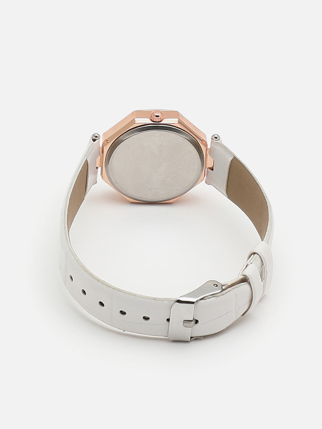 White Hectagon Analogue Watch