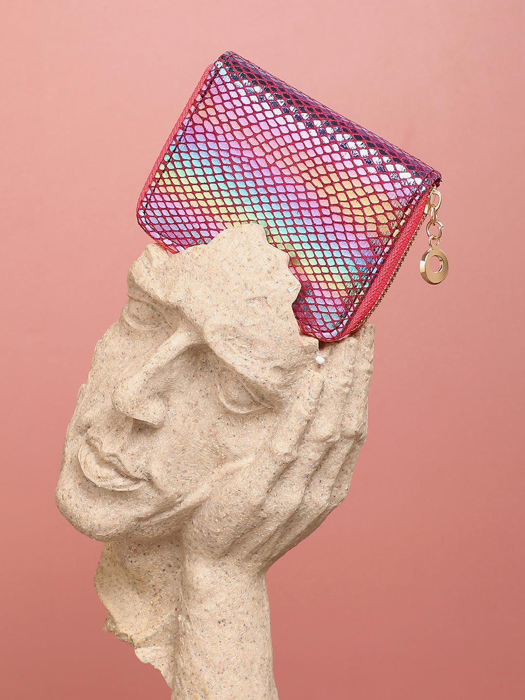Multicolour Textured Vegan Leather Wallet