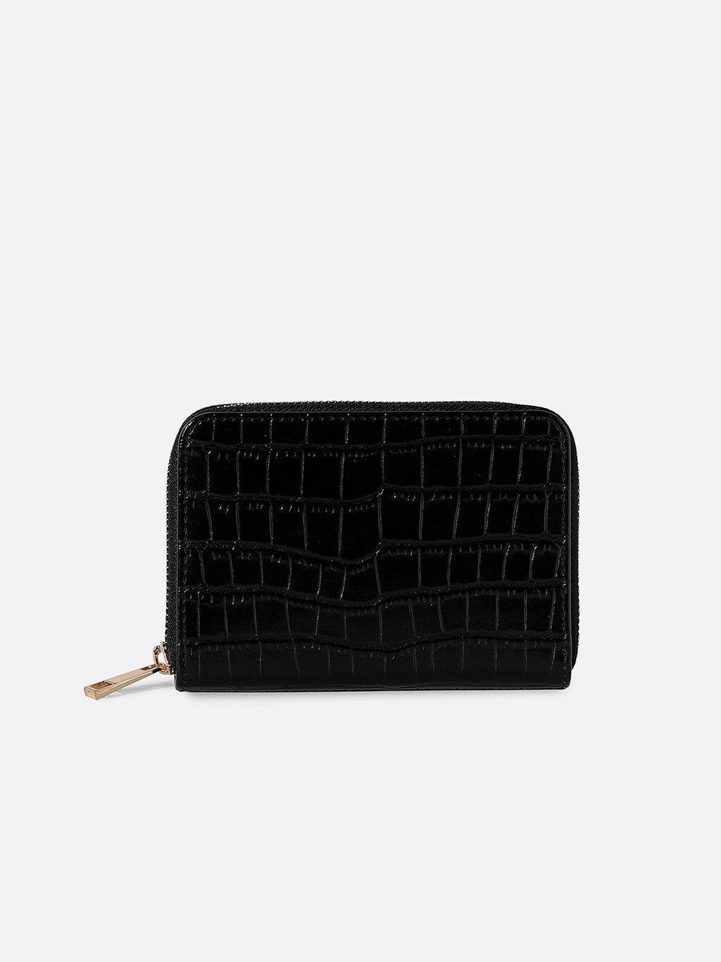 Black Textured Vegan Leather Wallet