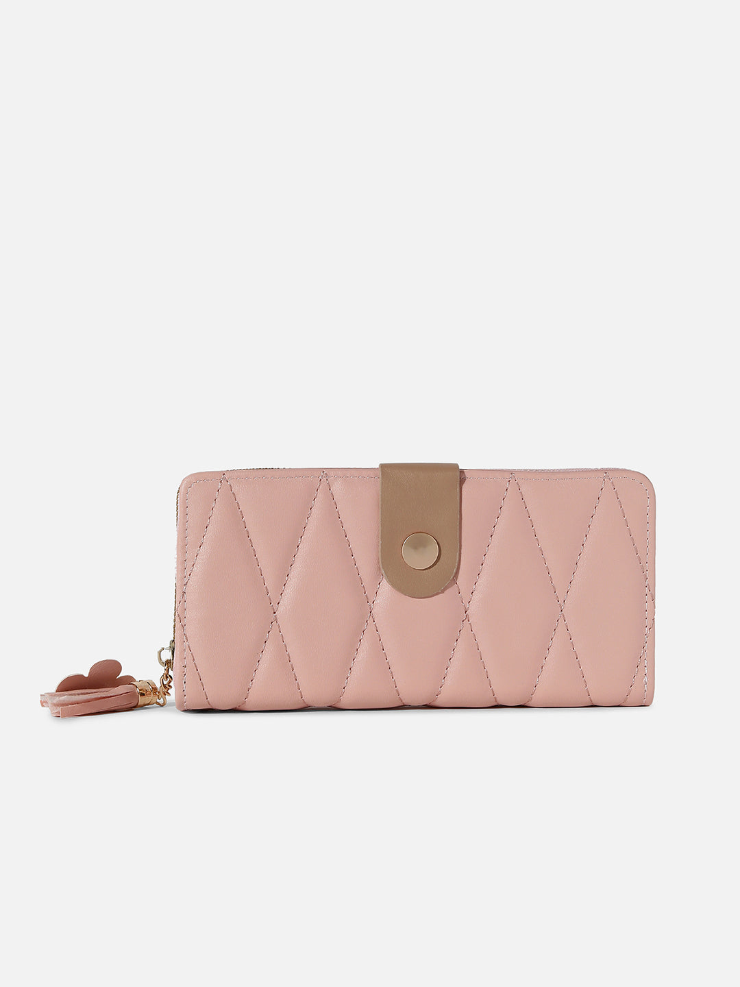 Pink Textured Vegan Leather Wallet