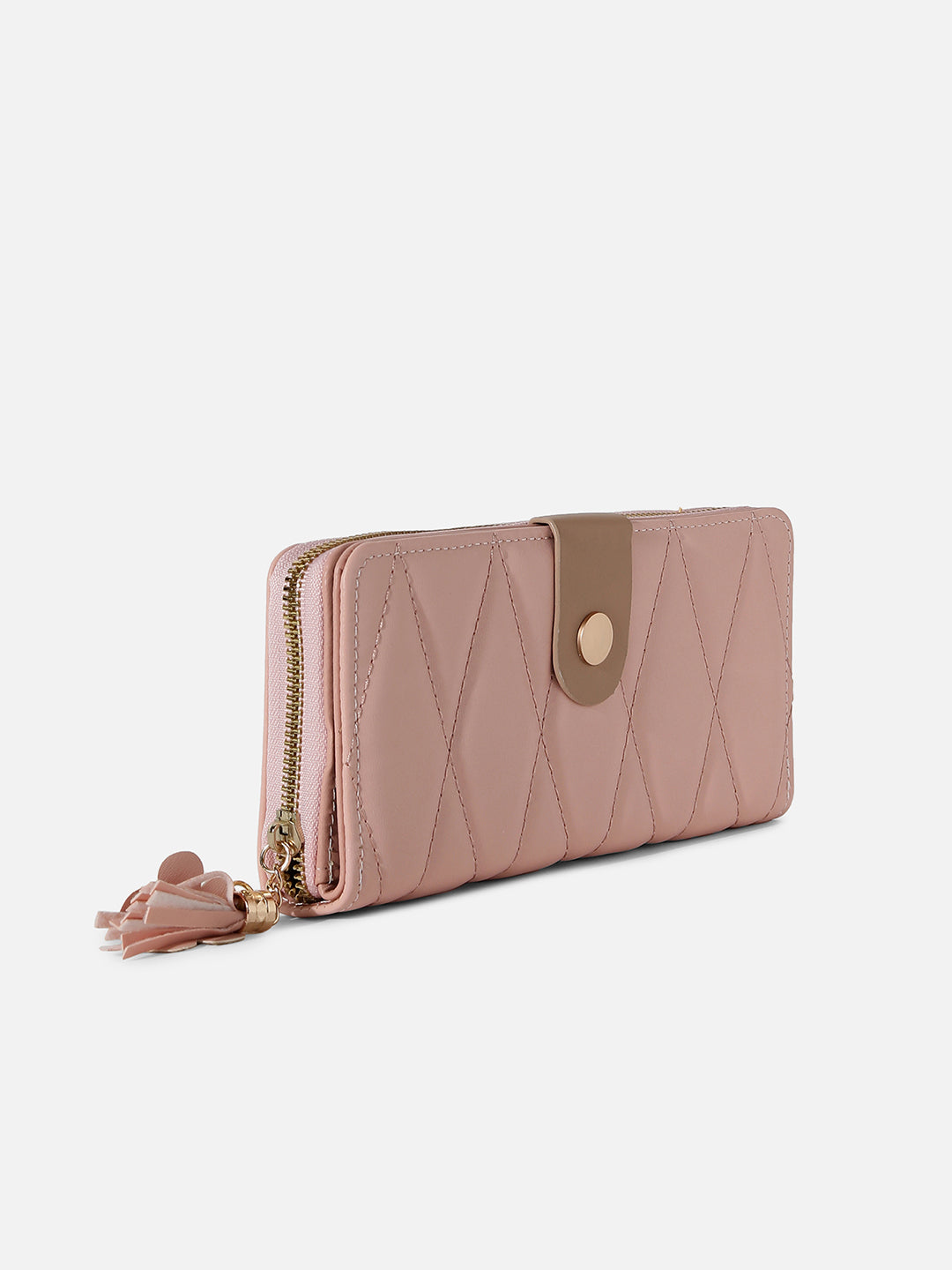 Pink Textured Vegan Leather Wallet